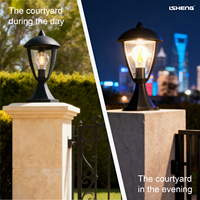 Lampe de colonne de jardin extérieure à LED 60W AC 220V à montage supérieur avec télécommande, garantie 3 ans, abat-jour en plastique IP44