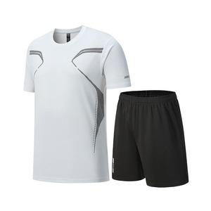 เสื้อยืดแขนสั้นผู้ชายสำหรับวิ่งชุดกางเกงขาสั้น2025ผู้ชายชุดวอร์มลำลองสำหรับฝึกซ้อมวิ่งวิ่ง - Product Image 5