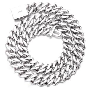 Collar Cubano de 15 mm, Oro Blanco de 10k, Diamantes Sueltos DEF VS, Productos de Venta Caliente, Collar Cubano para Hombre de 7-24 Pulgadas, Regalo de Cumpleaños - Product Image 1