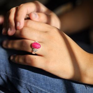 แหวนเงินยูนิเซ็กส์พร้อมทับทิมอาเกตทรงรีสำหรับงานแต่งงานหรืองานหมั้นของขวัญคริสต์มาสสไตล์ทางศาสนา - Product Image 2