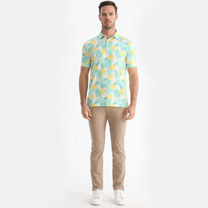 Camiseta Polo de Golf Personalizada con Estampado de Piña, Corte Ajustado, Tejido Dryfit, para Hombre, Pedido Mínimo de 50 Unidades - Product Image 1