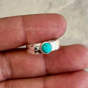 <b>Turquoise</b> Sterling Silver Fancy Classic Engagement <b>Rings</b> for Wedding & Party Wholesale Gift Certified for Her - Product Image 3