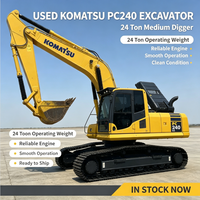 Excavatrice sur chenilles Komatsu PC240, 24 tonnes, excavatrice hydraulique moyenne, moteur SAA6D107, excavatrice de construction japonaise d'occasion, usage intensif