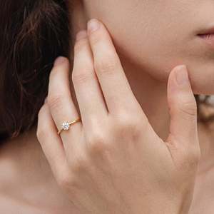 Jeulia Custom Ultra <b>Thin</b> Oval Cut Solitaire Wedding <b>Ring</b> for Men in 10K/14K/18K Gold or Platinum - Product Image 5
