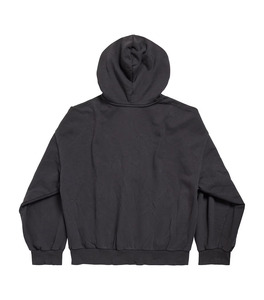 Men's Plain <b>Black</b> <b>Zip</b> <b>Up</b> <b>Hoodie</b> with Front Pockets and Drawstring Hood Casual Oversized Full Zipper Sweatshirt for Autumn - Product Image 2