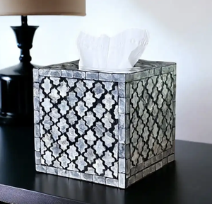 Caja de Papel Tisú con Incrustaciones de Nácar para Decoración de Mesa, Caja de Papel Tisú de Nácar Real, Aspecto Premium - Product Image 2