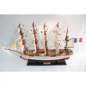 木製フランシーII80cm木製ボートモデル/ヨーロッパの背の高い船モデル/装飾用ハンドメイドクラフト