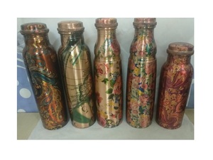 100% botellas de agua de cobre martillado puro y hecho a mano fabricante botella de cobre mate a prueba de fugas - Product Image 6