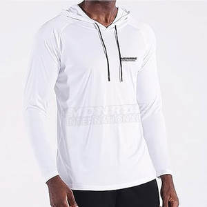 Sudadera con capucha de compresión atlética para hombre, ropa de gimnasio ajustada de secado rápido, Sudadera con capucha de compresión para hombre con logotipo personalizado - Product Image 4