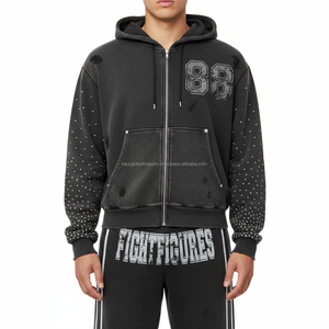 Ensemble sweat à capuche et pantalon de survêtement unisexe surdimensionné en polaire – Tenue streetwear d'hiver - Product Image 2