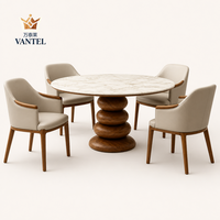 Ensemble de table à manger en marbre de luxe pour 10 personnes, pour villa, manoir et projet résidentiel, livraison directe de l'usine
