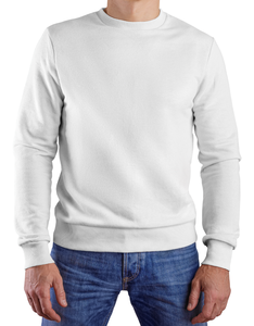 Sweat-shirt à manches longues décontracté pour homme 100% tissu polaire en coton saison d'hiver motif solide - Product Image 2