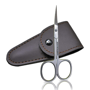 Ciseaux à ongles extra-affûtés de qualité supérieure, ciseaux à cuticules avec lames courbées, étui en cuir, adaptés aux utilisateurs droitiers/gauchers, 3,5 pouces - Product Image 1