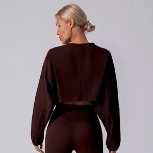 2024 Premium mujer 100% algodón cuello redondo sudadera transpirable cómoda ropa de calle coreana hecha para la temporada de invierno talla XS - Product Image 3