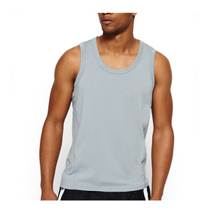 Compression 100% coton gym chemise homme fit plaine gym sans manches personnalisé hommes sport débardeurs coton/polyester - Product Image 1