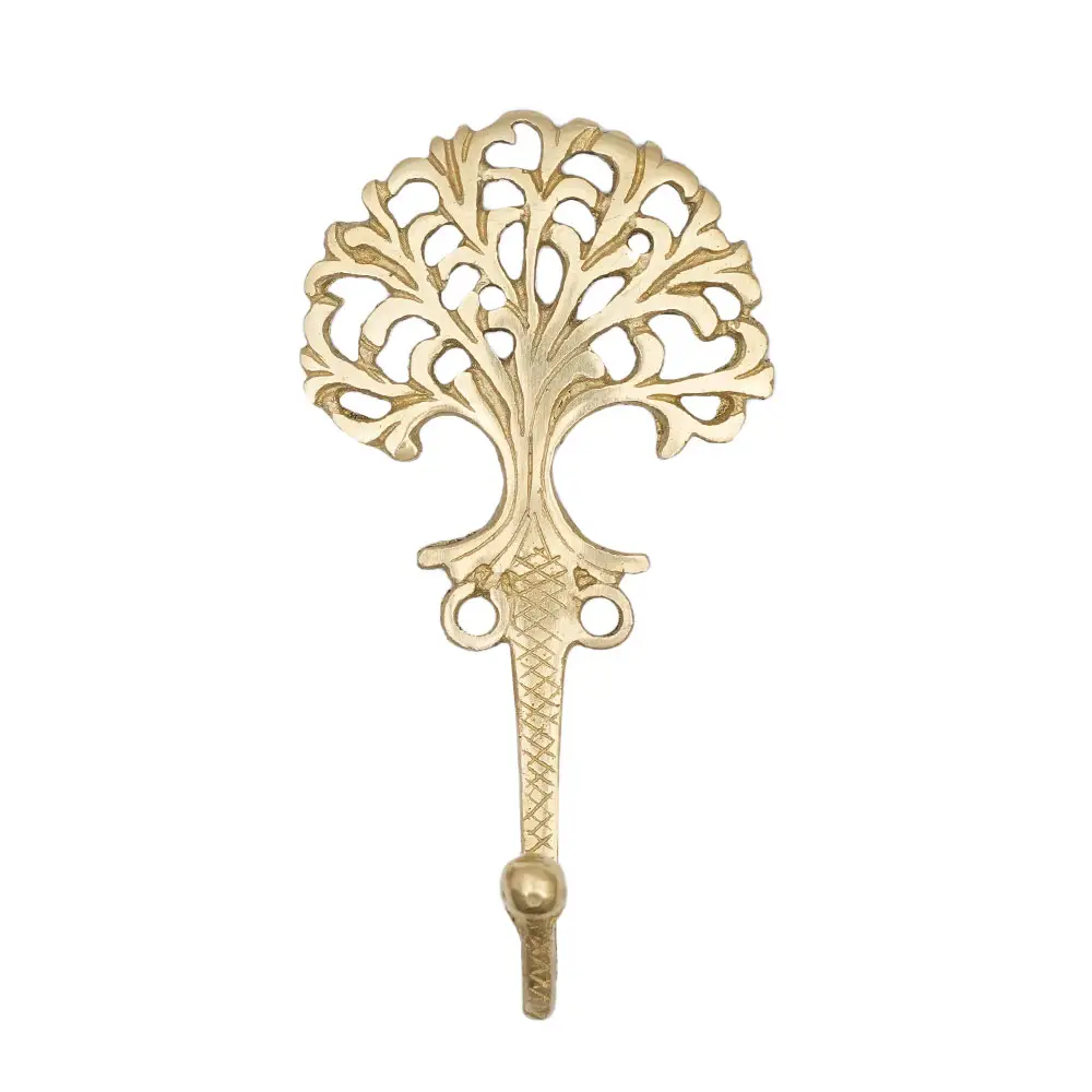 Buatan tangan dekoratif emas kait dinding kuningan pohon gantungan kunci menggantung pakaian utilitas topi Mug peralatan kamar mandi BTH-385
