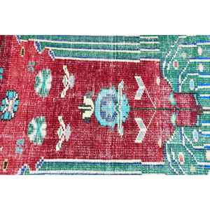 Tapis turc vintage 2,5x3,37 pieds, tapis en laine rouge à petit motif animalier - Product Image 4