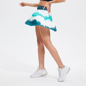 Falda pantalón deportiva de cintura alta para mujer, estampada y plisada, para golf, tenis, entrenamiento y running, con bolsillo, para uso deportivo. - Product Image 6