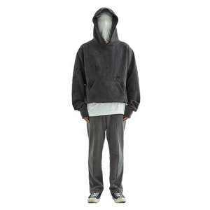 Fabricants de vêtements, sweat-shirt vintage délavé à l'acide pour hommes, coton, échantillon, streetwear, sweats à capuche surdimensionnés - Product Image 1