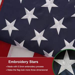Bandera de Lujo de 10x15 pies con Estrellas Bordadas y Rayas de Doble Costura, de Poliéster Resistente y Fibra de Vidrio para Exteriores - Bandera de EE. UU. de Primera Calidad - Product Image 4