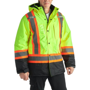 Hombres invierno al aire libre Softshell seguridad a prueba de viento grueso reflectante rayas seguridad construcción chaquetas - Product Image 1