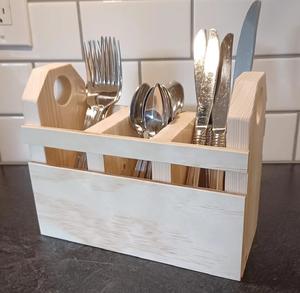 Caddy en bois poli personnalisé d'excellente qualité, stockage d'ustensiles de cuisine écologique, organisateur polyvalent avec taille personnalisée - Product Image 3