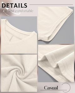3 packs de t-shirts surdimensionnés à manches courtes pour femmes, col en V, t-shirts baggy avec ourlet irrégulier, t-shirts respirants pour l'hiver - Product Image 3