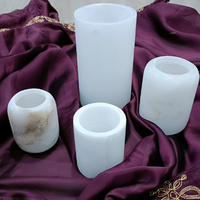 Candelabro de Alabastro Natural Hecho a Mano, Calidad Premium, Ecológico, Tamaños Personalizables, Venta al Por Mayor