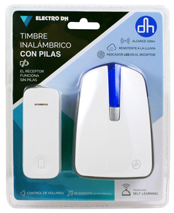 Timbre Inalámbrico Kinetic con 32 Melodías, 100 Metros, IP44 (Electro DH 11.710) (Empaque en Blíster) - Product Image 1