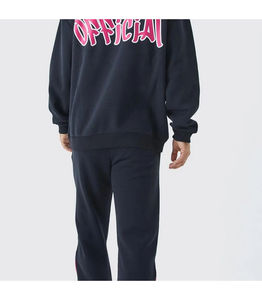 Survêtement d'impression d'écran 100% coton de haute qualité Logo personnalisé en gros avec coupe ample et motif solide - Product Image 6