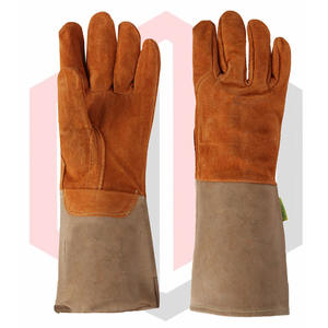 Gants de soudage en cuir robustes de 7 oz, longueur de 16 pouces, antistatiques et résistants à la déchirure pour la protection contre la chaleur industrielle - Product Image 1
