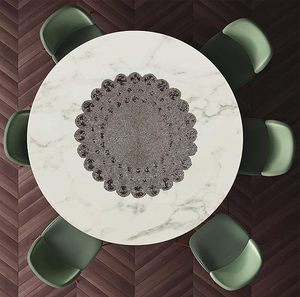 Hot Selling Luxury Handmade Glass Beads Placemat Table <b>Cup</b> <b>Mat</b> for Wedding Christmas & New Year Wedding & Celebration Accessory - Product Image 5