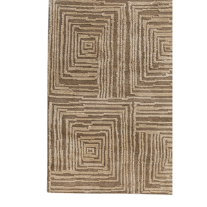 พรมอะคริลิคถักมือสีเบจและสีน้ำตาลลายเรขาคณิตสำหรับห้องนั่งเล่น พรมปูพื้นรูปทรงสี่เหลี่ยมผืนผ้าสำหรับห้องโถง-รุ่น Aiar-3013 - Product Image 4