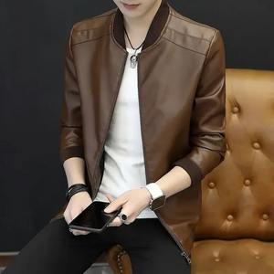 Veste en cuir à manches longues noire pour hommes High Street Style OEM Service Canvas Produit - Product Image 6