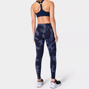 Leggings de Yoga Unisex de Cintura Alta, Compresión Alta, Transpirables, Antibacterianos, Sin Costuras, 180g, Largo Completo, Estampado Personalizado - Product Image 3