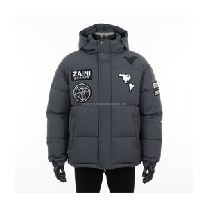 เสื้อแจ็คเก็ตขนเป็ดสำหรับผู้ชายเสื้อแจ็คเก็ตขนเป็ด380GSM กันลมโพลีเอสเตอร์ปักโลโก้ออกแบบได้ตามต้องการ - Product Image 1