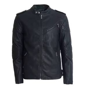 Veste en cuir debout pour gentleman d'affaires de meilleure qualité, coupe-vent lourde personnalisée en gros, coupe ajustée de taille supérieure - Product Image 1
