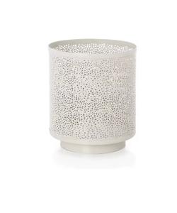 Linterna de hierro decorativa moderna linterna de vela de PC blanca mate para decoración de Navidad y Hotel hecha a mano personalizada - Product Image 1