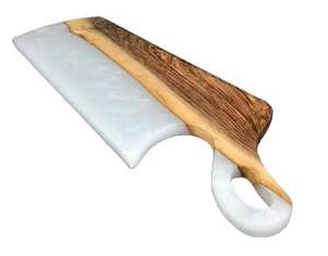 Tabla de cortar de madera de acacia de nuevo diseño, tabla de queso de mármol de forma ovalada para cocina con colgante - Product Image 3