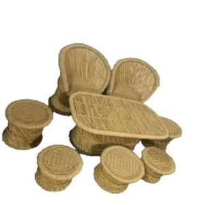 ชุดเก้าอี้หวายไม้ไผ่ธรรมชาติแบบสานเป็นมิตรต่อสิ่งแวดล้อมชุดโต๊ะในร่มกลางแจ้งร้านอาหารเฟอร์นิเจอร์สำหรับใช้ในโรงแรม - Product Image 4