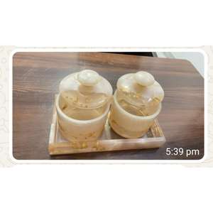 Beaux bocaux et bols pour fruits secs avec plateau Ensembles de cadeaux Prix de gros Bols de bidon pour noix en marbre Léger - Product Image 3