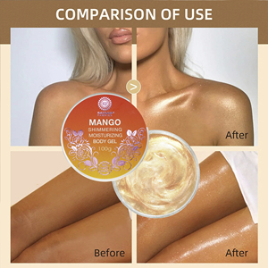 Gel corporel scintillant à la mangue, fait main, hydratant et nourrissant, fabrication européenne, écologique, marque privée, vente en gros, en vrac - Product Image 1