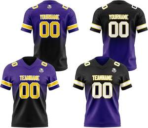 Logo d'équipe de broderie personnalisé uniforme de football américain maillot respirant OEM & ODM vente en gros de chemises v nech recadrée style Boxy - Product Image 2