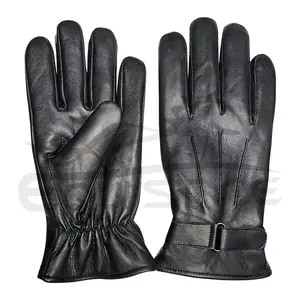 Gants de conduite noirs plaine classique nouvelle mode gants de conduite en cuir véritable pour hommes OEM Logo personnalisé XXL gants d'hiver en cuir