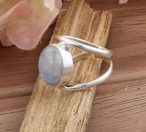 Anillo de Plata de Ley 925 con piedra lunar de arcoíris Natural, anillo de piedras preciosas hecho a mano, joyería Bohemia Vintage para mujer, Idea de regalo - Product Image 4