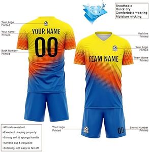 Uniforme de fútbol personalizable conjunto 100% algodón secado rápido unisex adulto todas las estaciones - Product Image 4