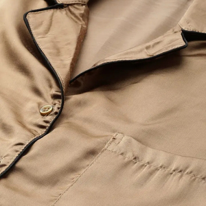 Conjunto de pijama de seda de rayón de 2 piezas para mujer, traje de noche de satén inspirado en el diseñador para el hogar, patrón sólido, invierno, Primavera, OEM ODM - Product Image 4