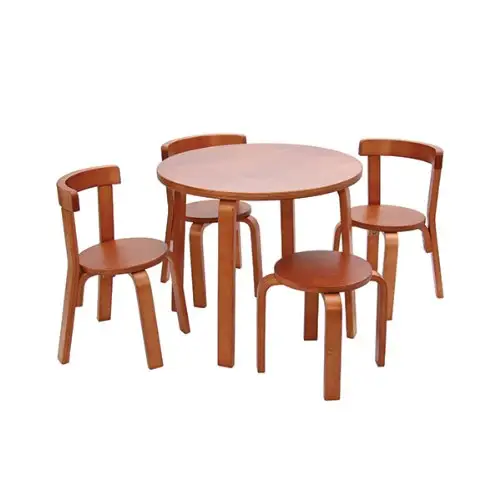 Table d'étude à dos incurvé pour enfants, ensemble de chaise et de Table de jeu pour enfants, ensemble de meubles en bois couleur bois moderne