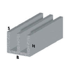 Perfil de Aluminio Argento H.100 Canalino Uu 16x12x1 mm - Product Image 1