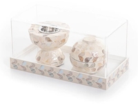 Ensemble cadeau brûleur de bakhoor en bois et nacre, brûleur d'encens arabe écologique pour le Ramadan